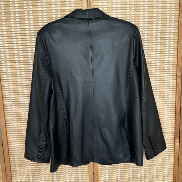 Brook Brothers 100% lamb leather black super soft, one button, size L - Picture 8 of 16